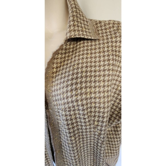 Shamask Brown Wool Blend Open Front Jacket 1 - Picture 4 of 5